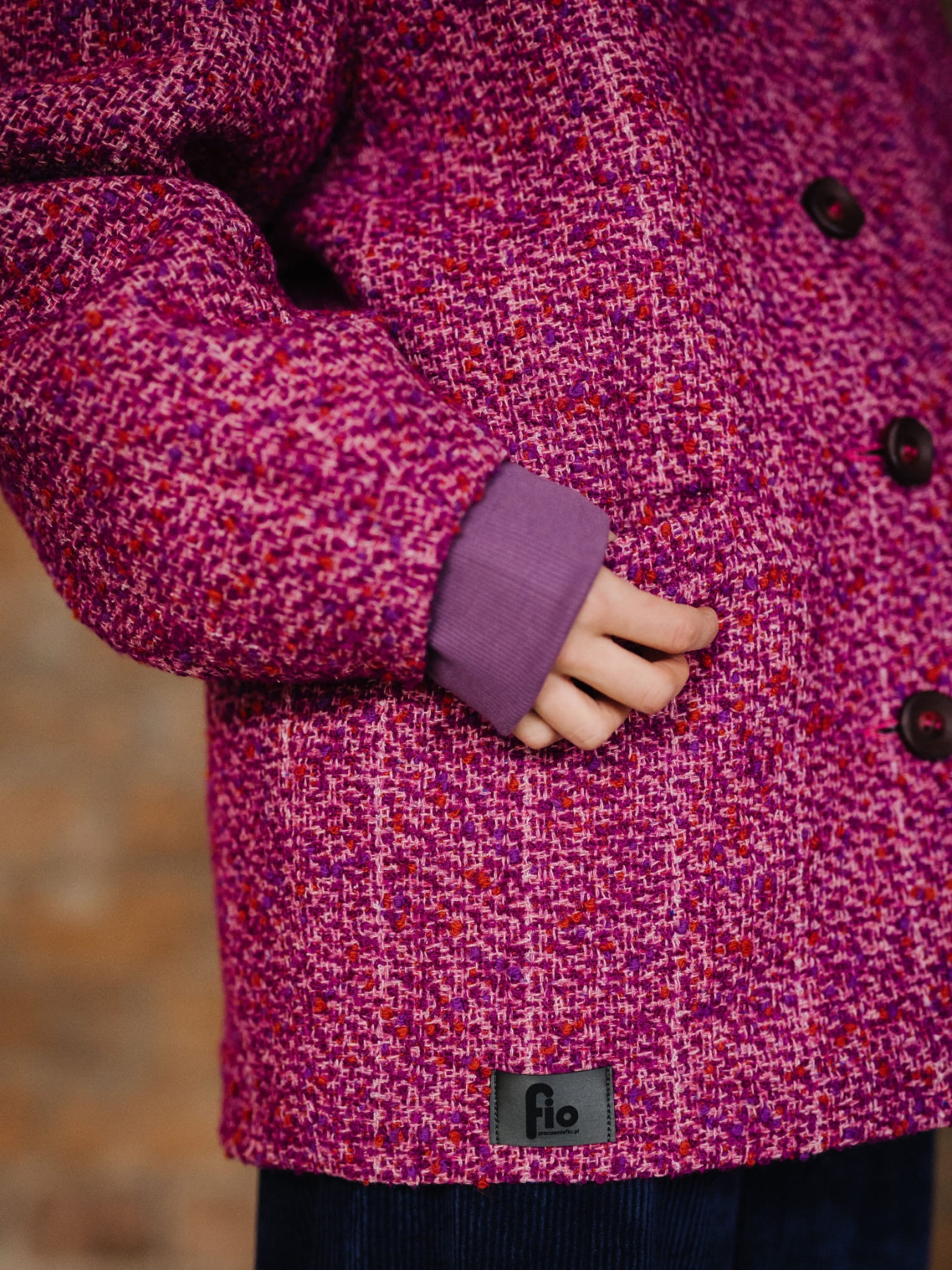 Kurtka wełniana TINITA -Fucsia