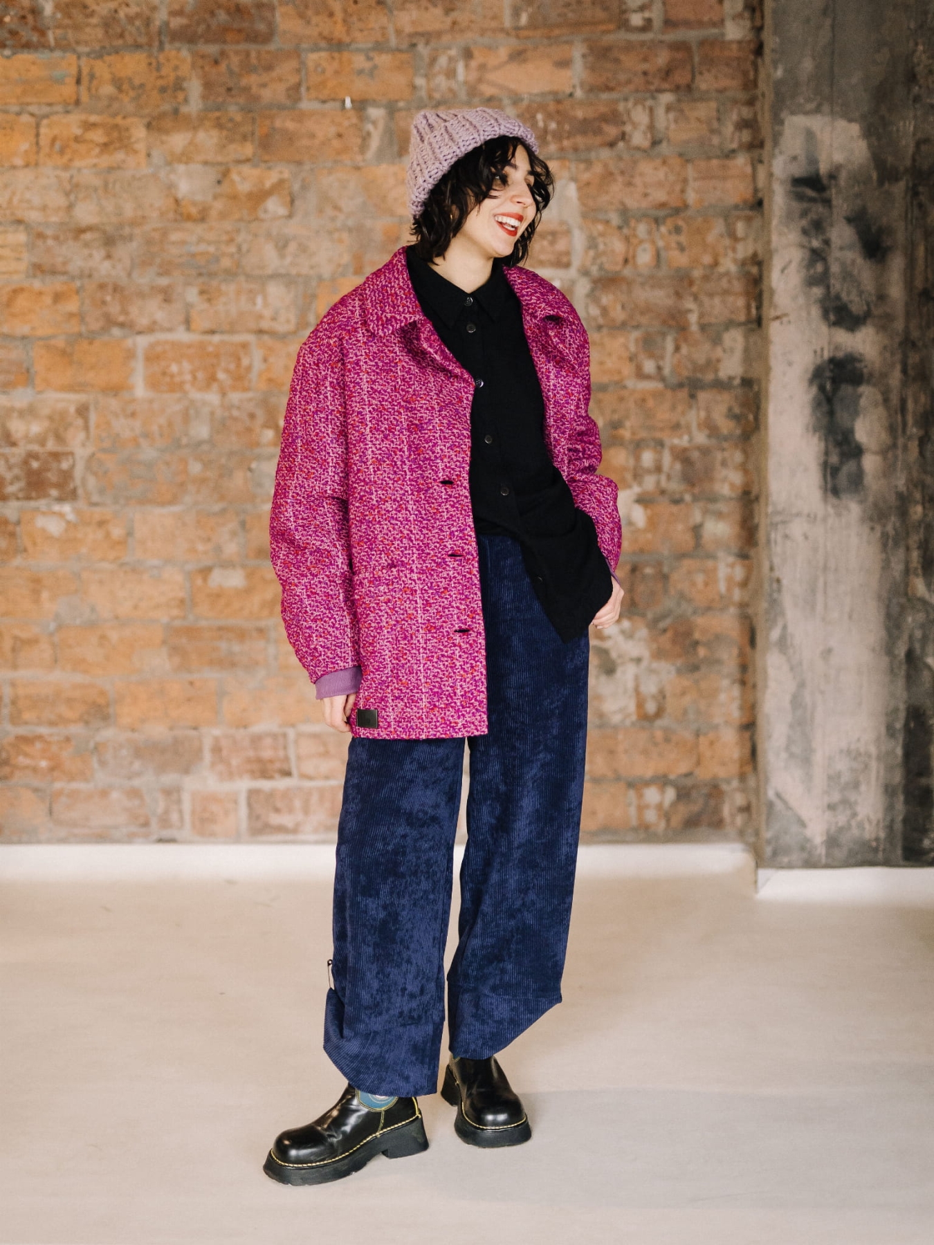 Kurtka wełniana TINITA -Fucsia