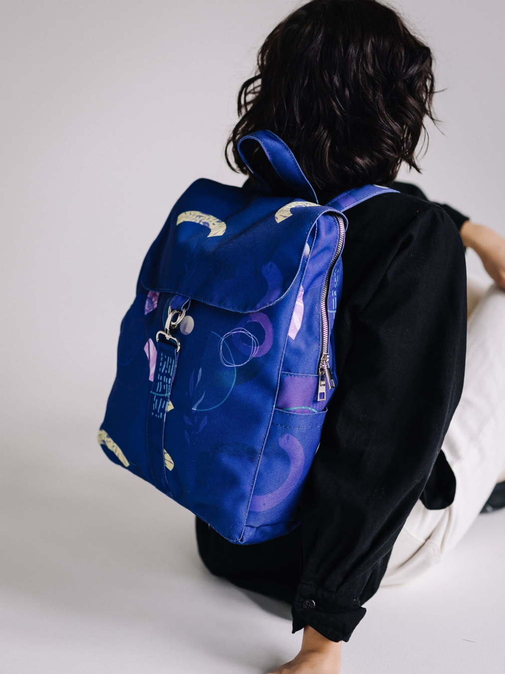 Plecak Fio z Klapką- Cosmos Niebieski