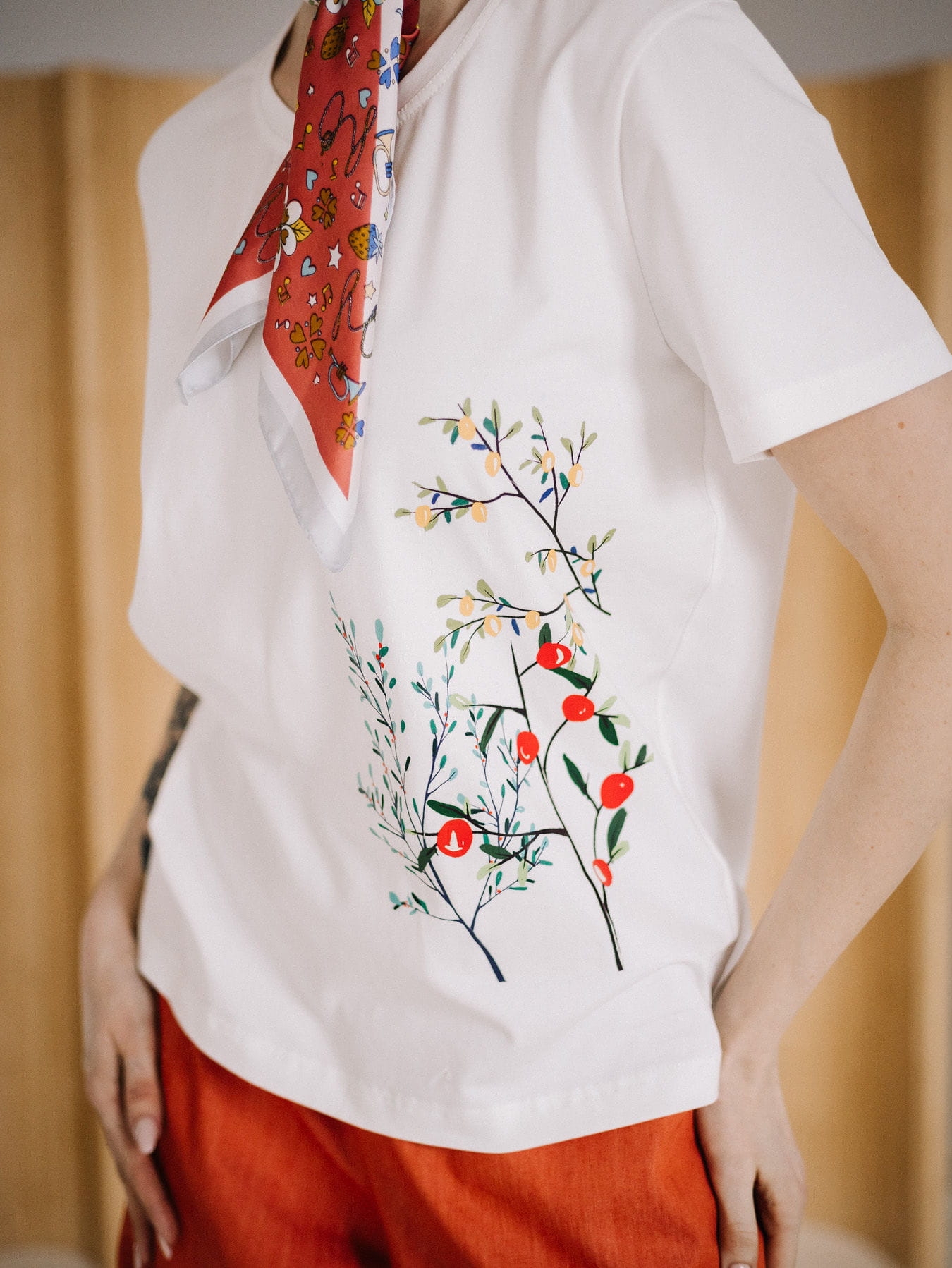 T-shirt FLOW - Citrus White
