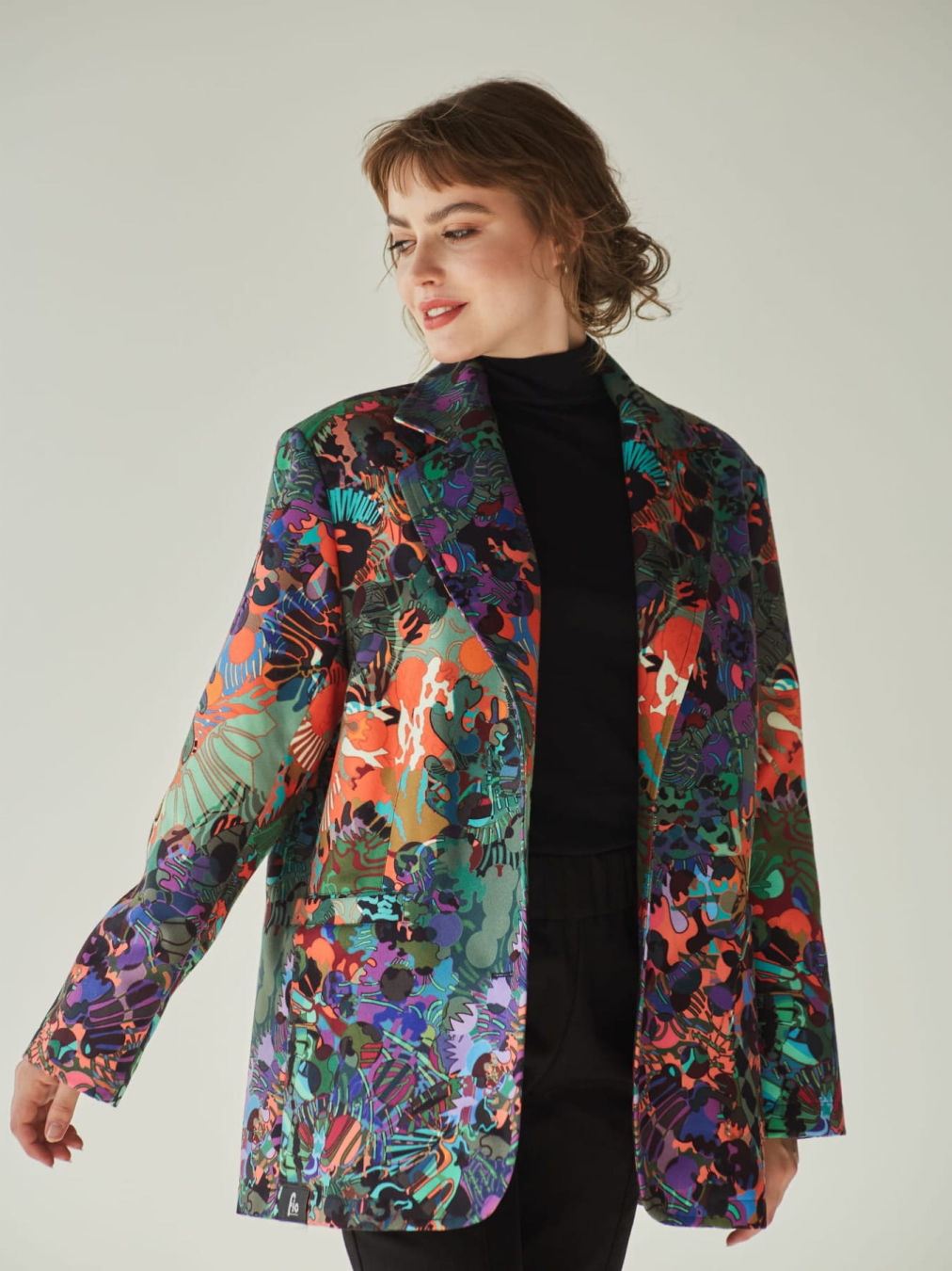 Marynarka Macchia Oversize z Autorskim Printem - Pracownia Fio