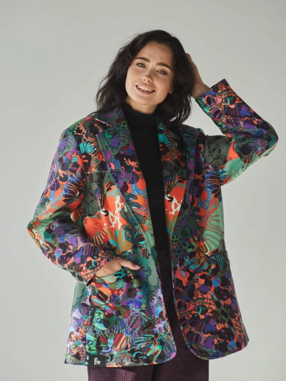 Marynarka Macchia Oversize z Autorskim Printem - Pracownia Fio