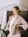 Kimono z gobelinowym wzorem –beż z brązem