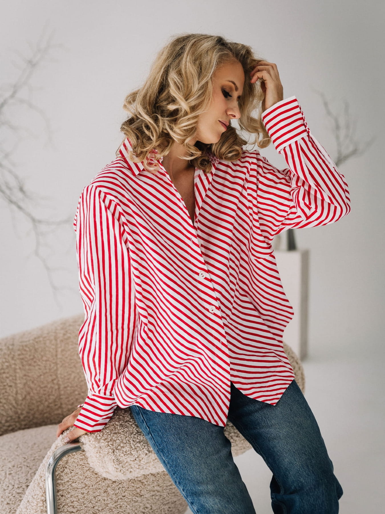 Naturalna koszula Bawełniana Mila | 100% bawełniany