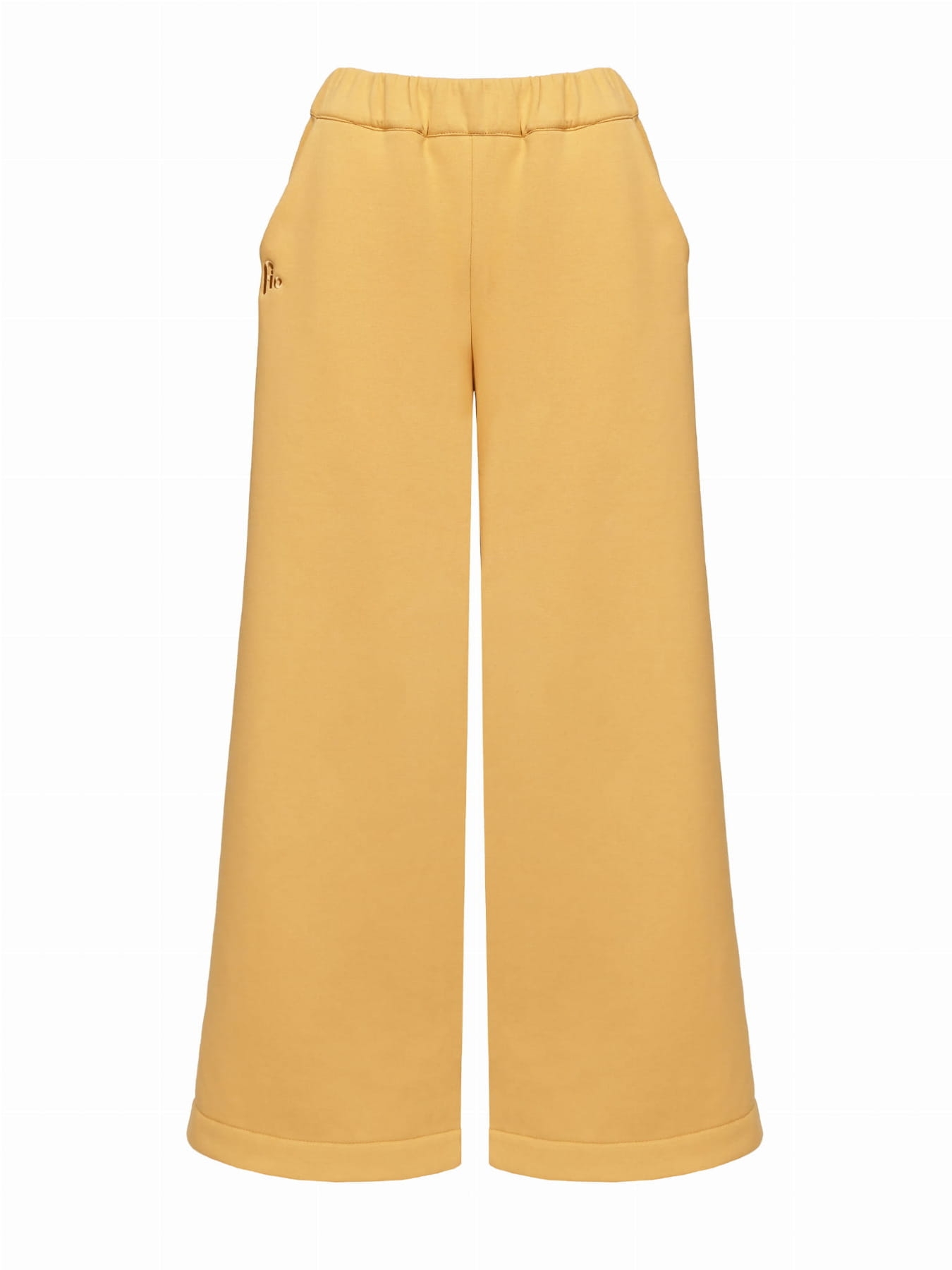 Szerokie spodnie Aurora z dzianiny dresowej z gumką w pasie i kieszeniami, luźny krój