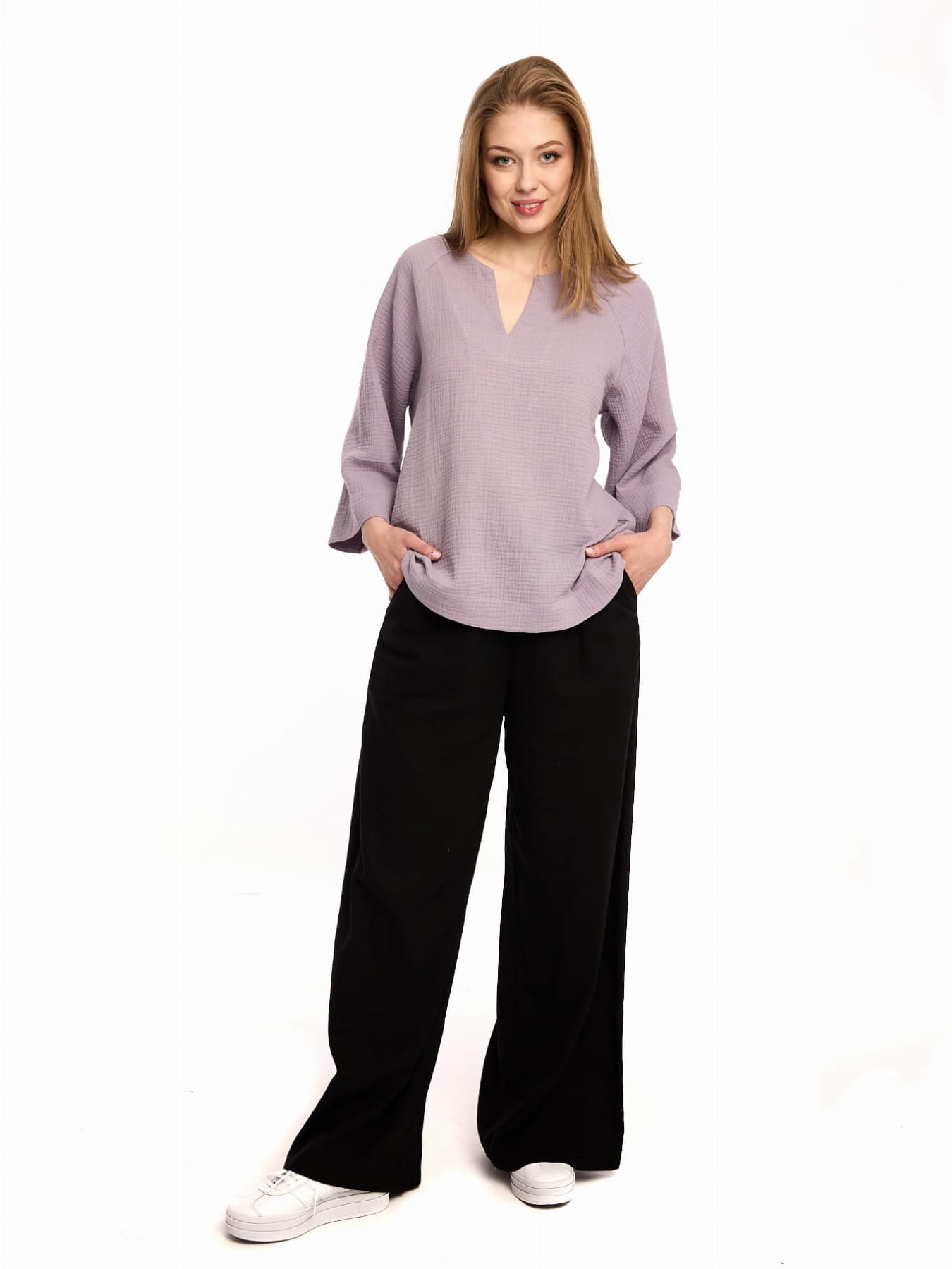 Spodnie "Natural Black" - Luźny Fason z Lnu i Wiskozy