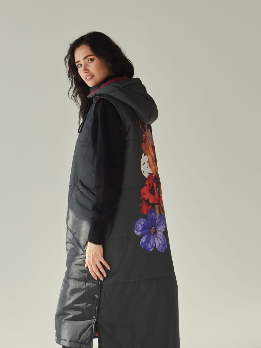 Kamizelka pikowana long - Verde