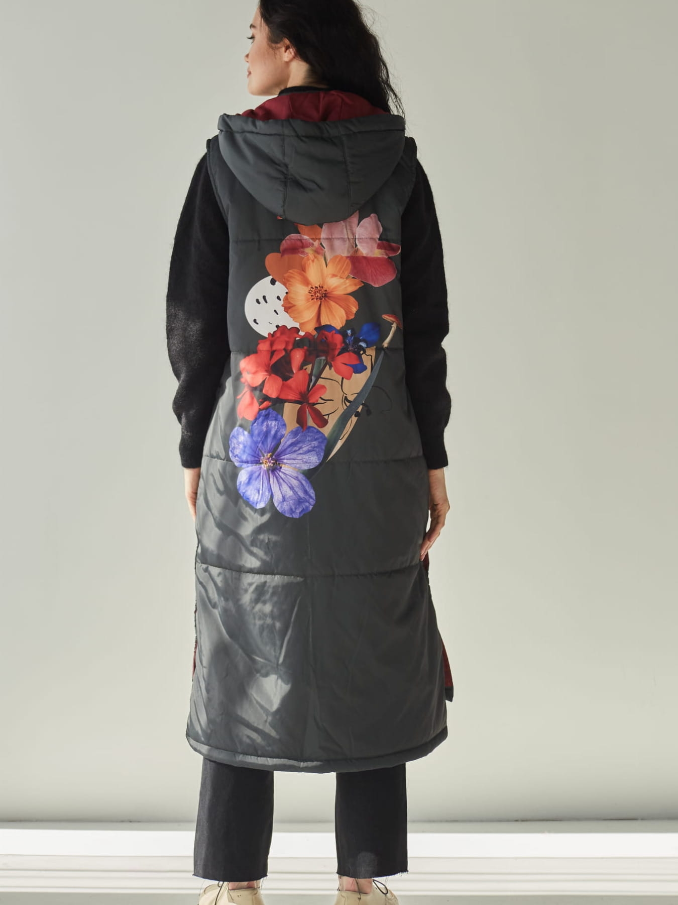 Kamizelka pikowana long - Verde