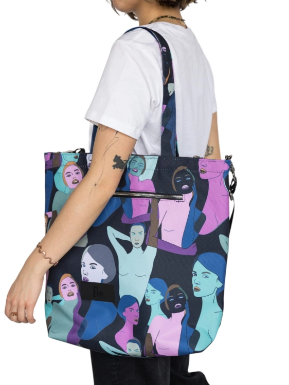 Torebka Shopper Bag- Kolorowe Twarze